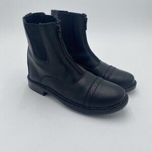 TuffRider Black Leather Equestrian Paddock Riding Boots Women's Size 7 Zip Front
